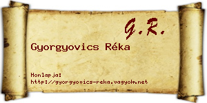 Gyorgyovics Réka névjegykártya